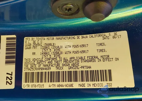 2017 Toyota Tacoma Trd Sport из США, поврежденный, VIN 3TMAZ5CNXHM044689